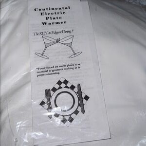 Continental Electric Plate Warmer Mastex Industries PLW301 120VAC 80W